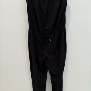 Joie Black Strapless Jumpsuit with Cinched Waist drawstring